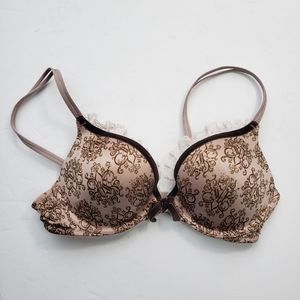 Victoria's Secret velvet & lace trimmed push up